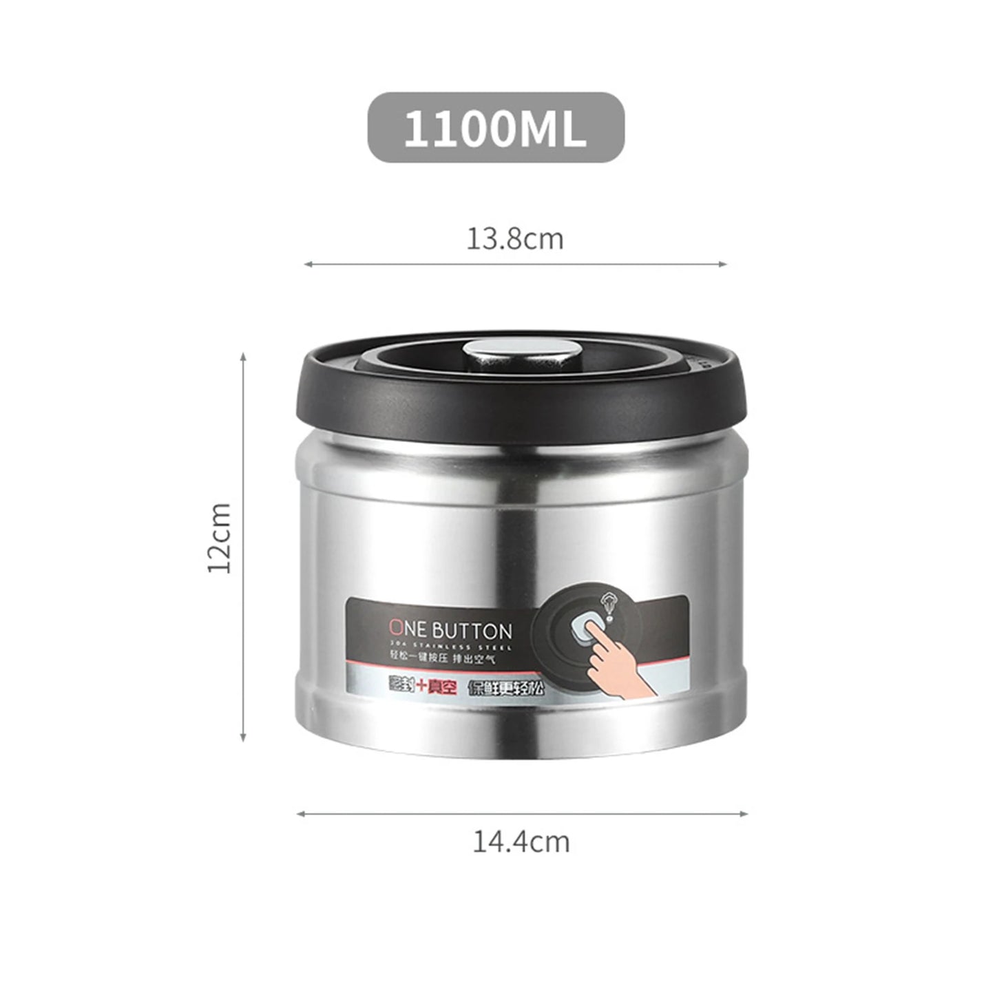 304 Stainless Steel Vacuum Sealed Coffee Bean Canister – 1600ml