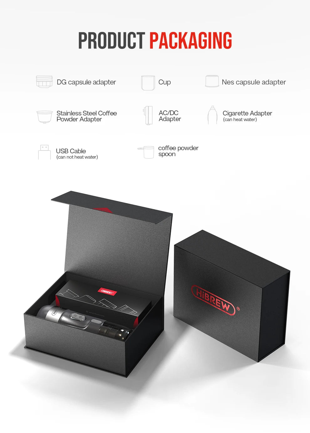 12V Portable Espresso Coffee Maker | Compatible with Nespresso, Dolce Gusto Pods & Coffee Powder