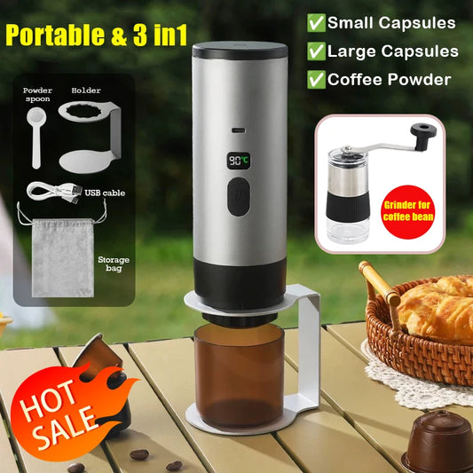 Brewin 3-in-1 Portable Coffee Maker – with Digital Display | USB-Rechargeable
