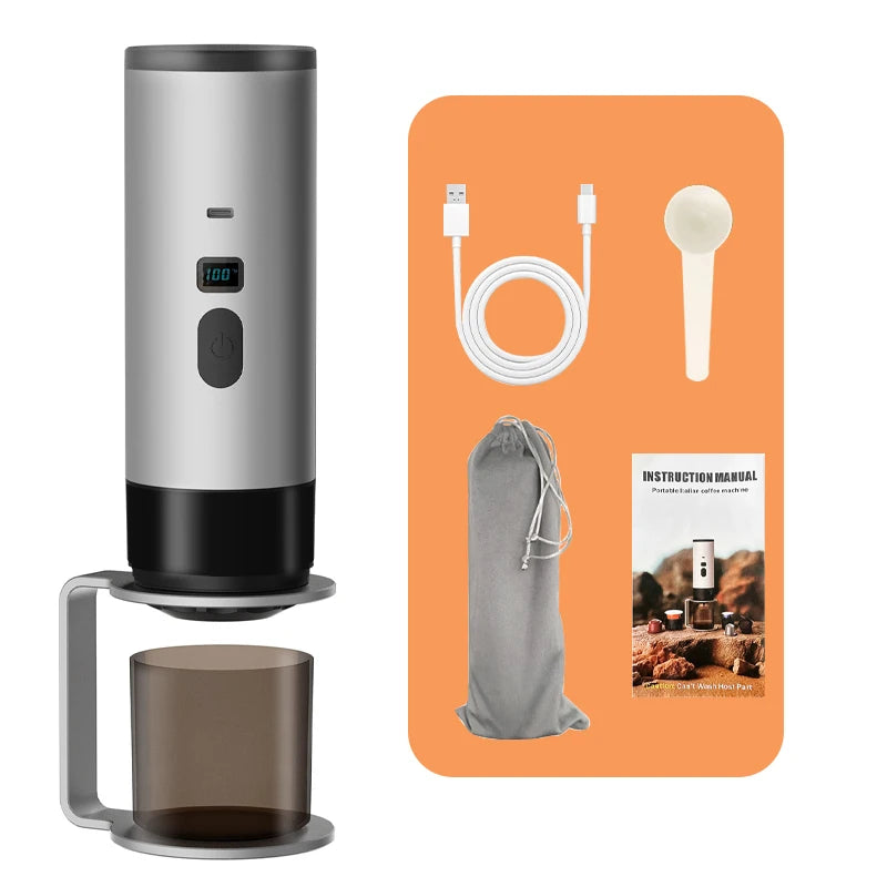 Brewin 3-in-1 Portable Coffee Maker – with Digital Display | USB-Rechargeable