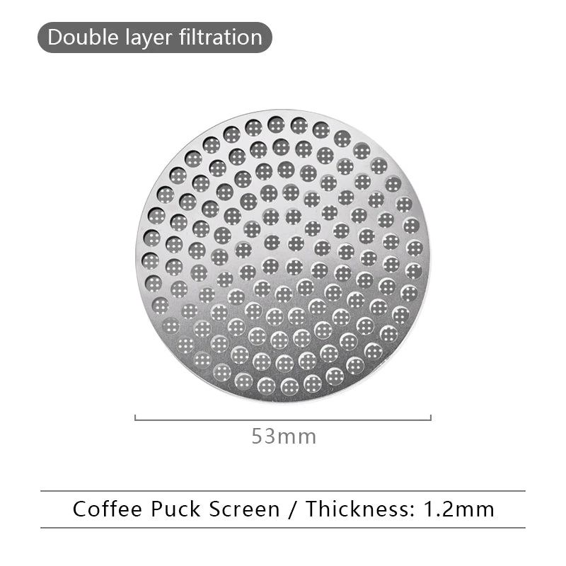 Brewin Reusable Coffee Puck Screen – 51/53/58mm 304 Stainless Steel Double Layer Espresso Filter