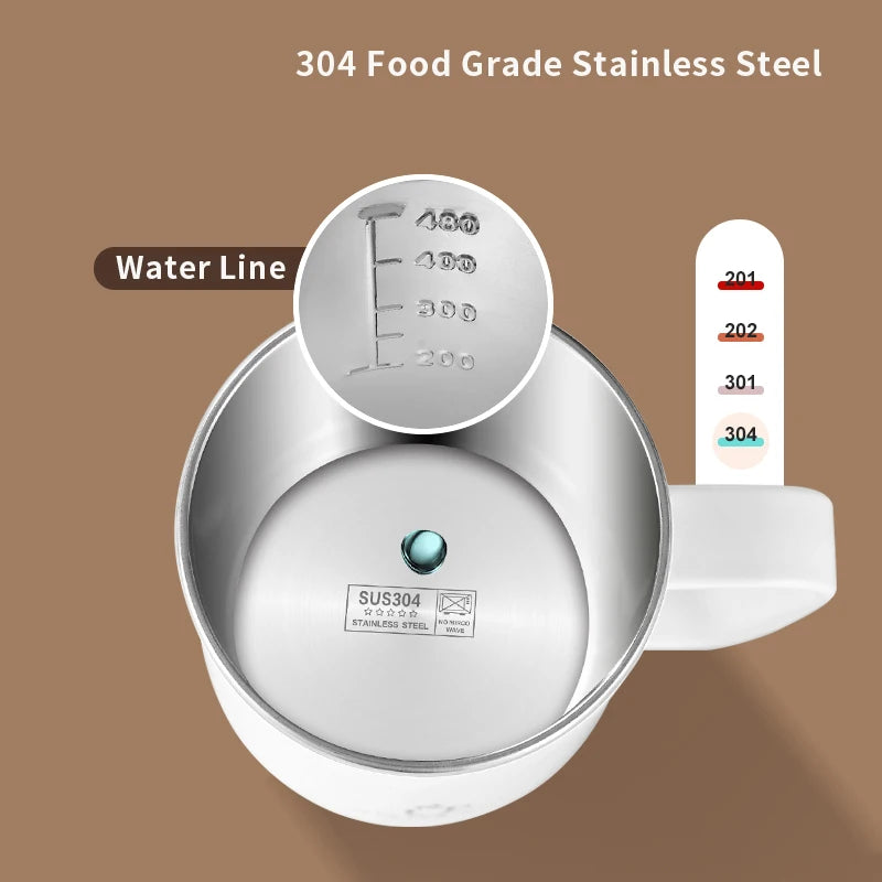 Brewin 500ml Double Wall Stainless Steel Coffee Mug with Handle & Lid