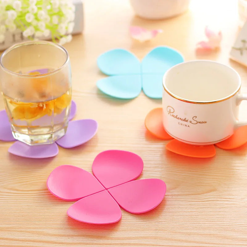 Brewin Lucky Silicone Cup Mat – Colorful Clover Coaster & Cup Holder