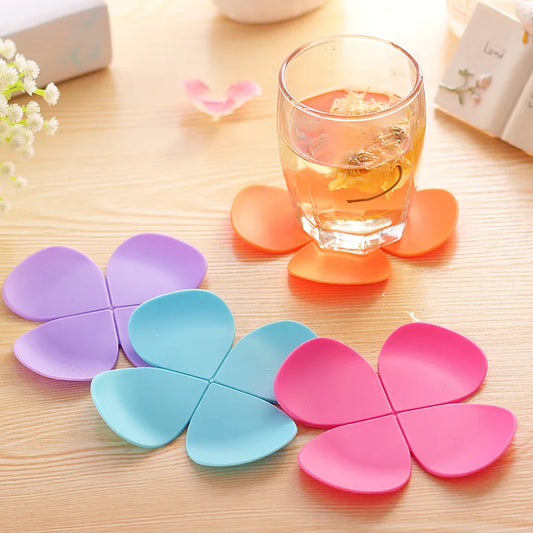 Brewin Lucky Silicone Cup Mat – Colorful Clover Coaster & Cup Holder