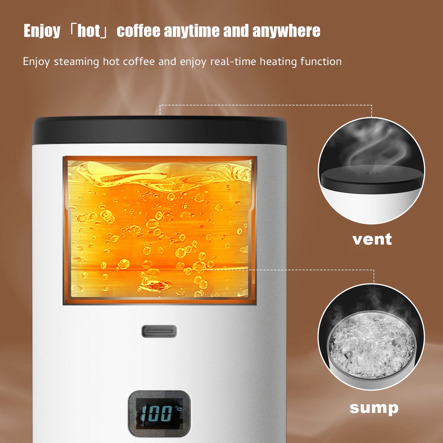 Brewin 3-in-1 Portable Coffee Maker – with Digital Display | USB-Rechargeable