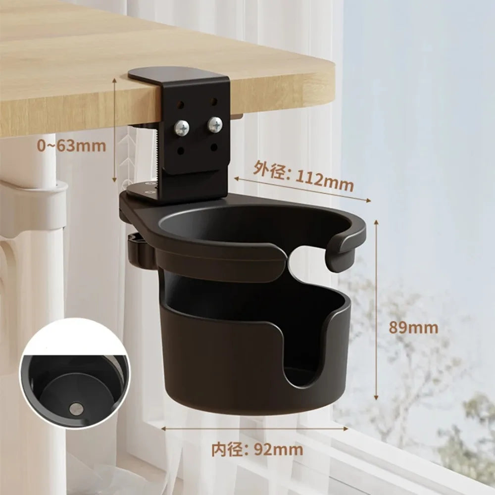 1PC Universal Adjustable 360 Degree Rotating Cup Holder Arm Clamp Stand with Anti Fall Design for Desk Table Edge Coffee Mug