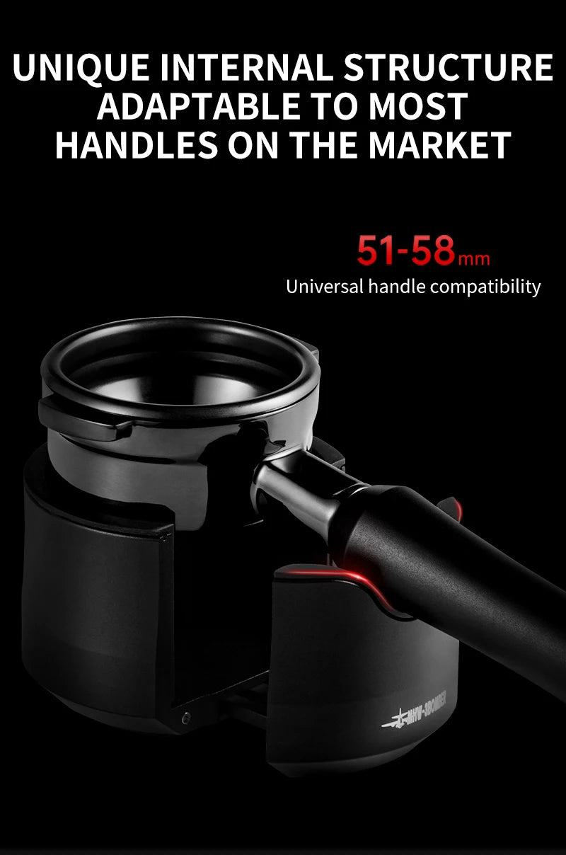 Brewin Adjustable 51/53/58mm Portafilter Holder – Aluminium Alloy Tamping Station for Espresso Coffee