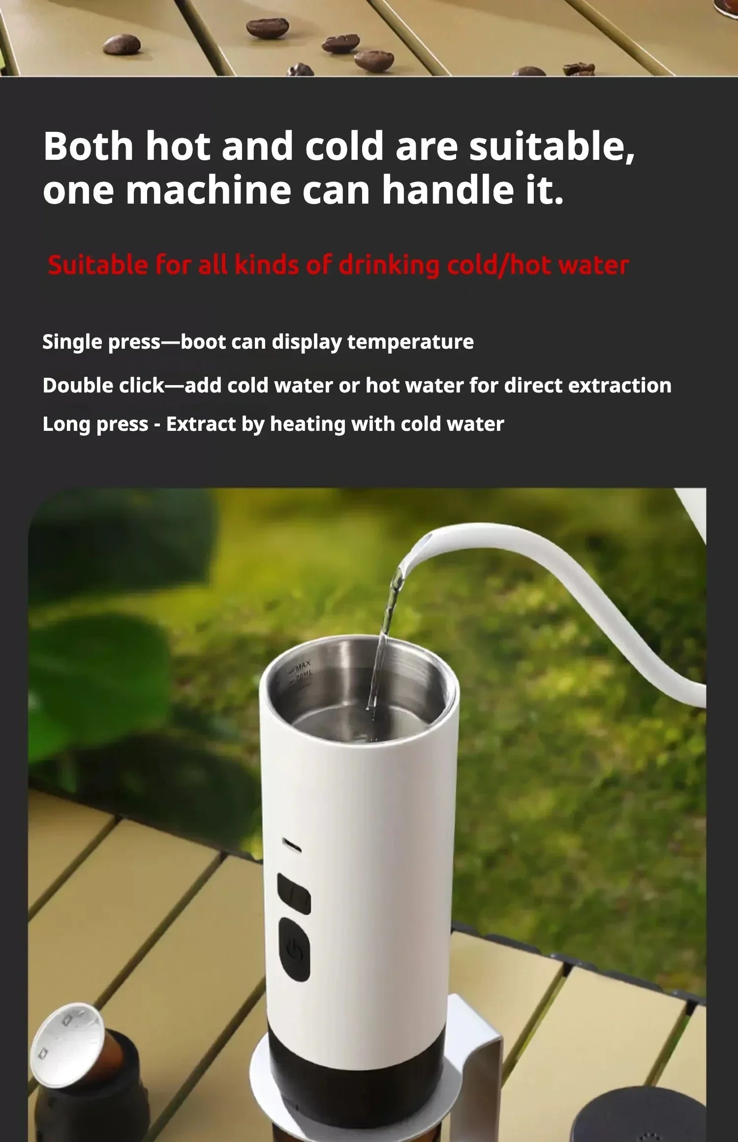 Brewin 3-in-1 Portable Coffee Maker – with Digital Display | USB-Rechargeable