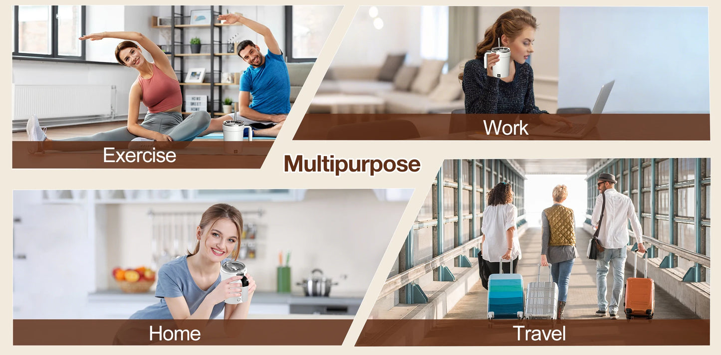 380 ml Stainless Stee Rechargeable Stirring Mug | Magnetic Mixer