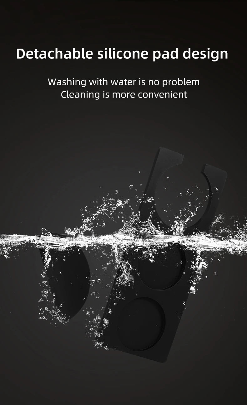 Espresso Wooden Tamping Station – 51–58mm Universal Portafilter Holder with Drawer Storage & Silicone Mat