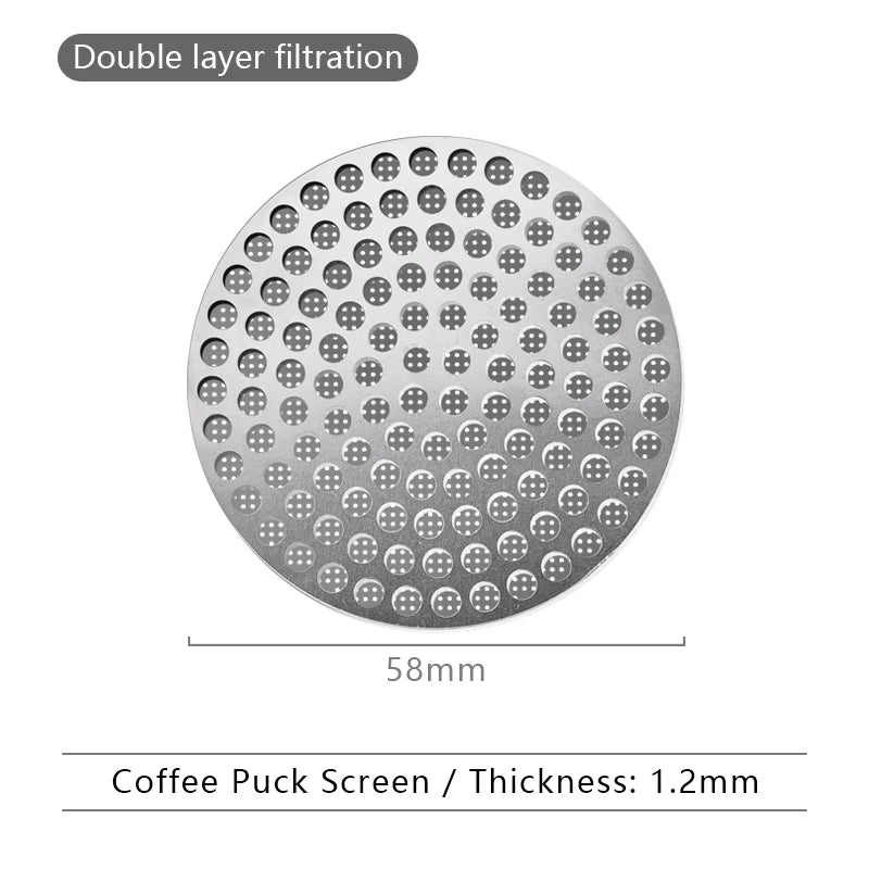 Brewin Reusable Coffee Puck Screen – 51/53/58mm 304 Stainless Steel Double Layer Espresso Filter