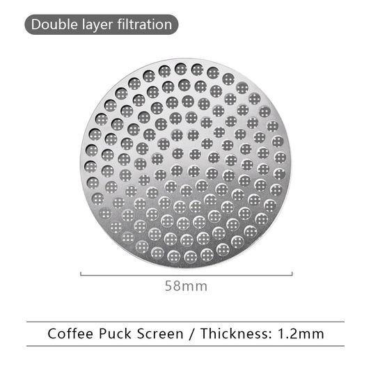 Brewin Reusable Coffee Puck Screen – 51/53/58mm 304 Stainless Steel Double Layer Espresso Filter