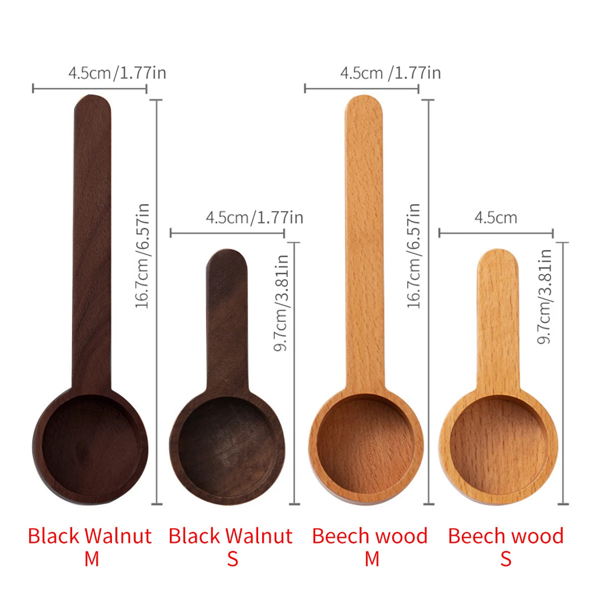 Brewin Walnut Coffee Scoop – Solid Wood Gram & Powder Measuring Spoon