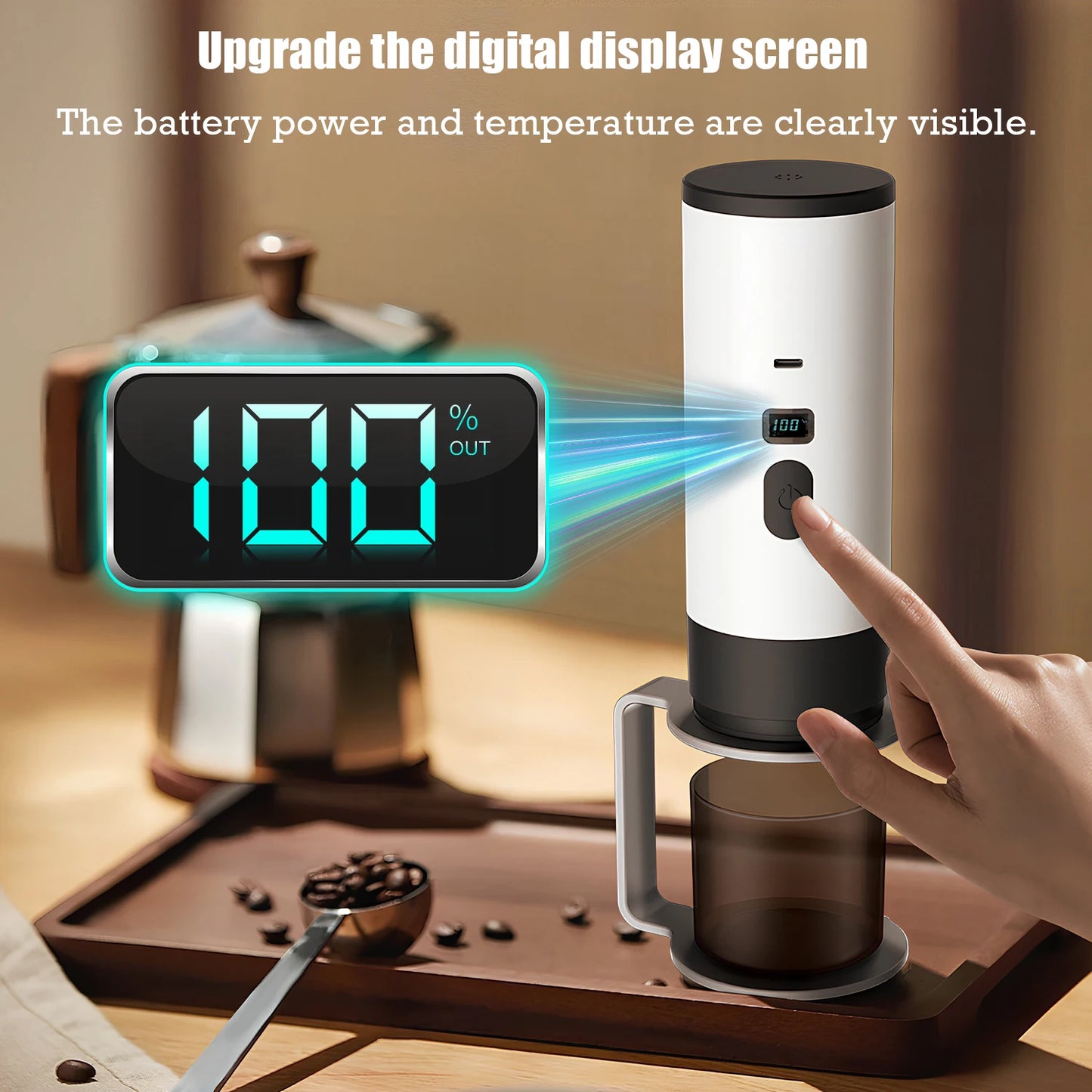Brewin 3-in-1 Portable Coffee Maker – with Digital Display | USB-Rechargeable