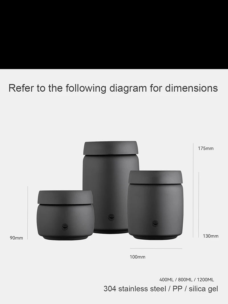 CAFEDE KONA Stainless Steel Sealed Tank Stainless Steel Vacuum Sealed Canisters For Coffee Beans,Tea, Kitchen Storage Containers