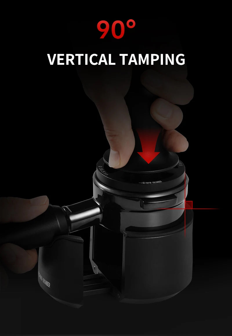 Brewin Adjustable 51/53/58mm Portafilter Holder – Aluminium Alloy Tamping Station for Espresso Coffee