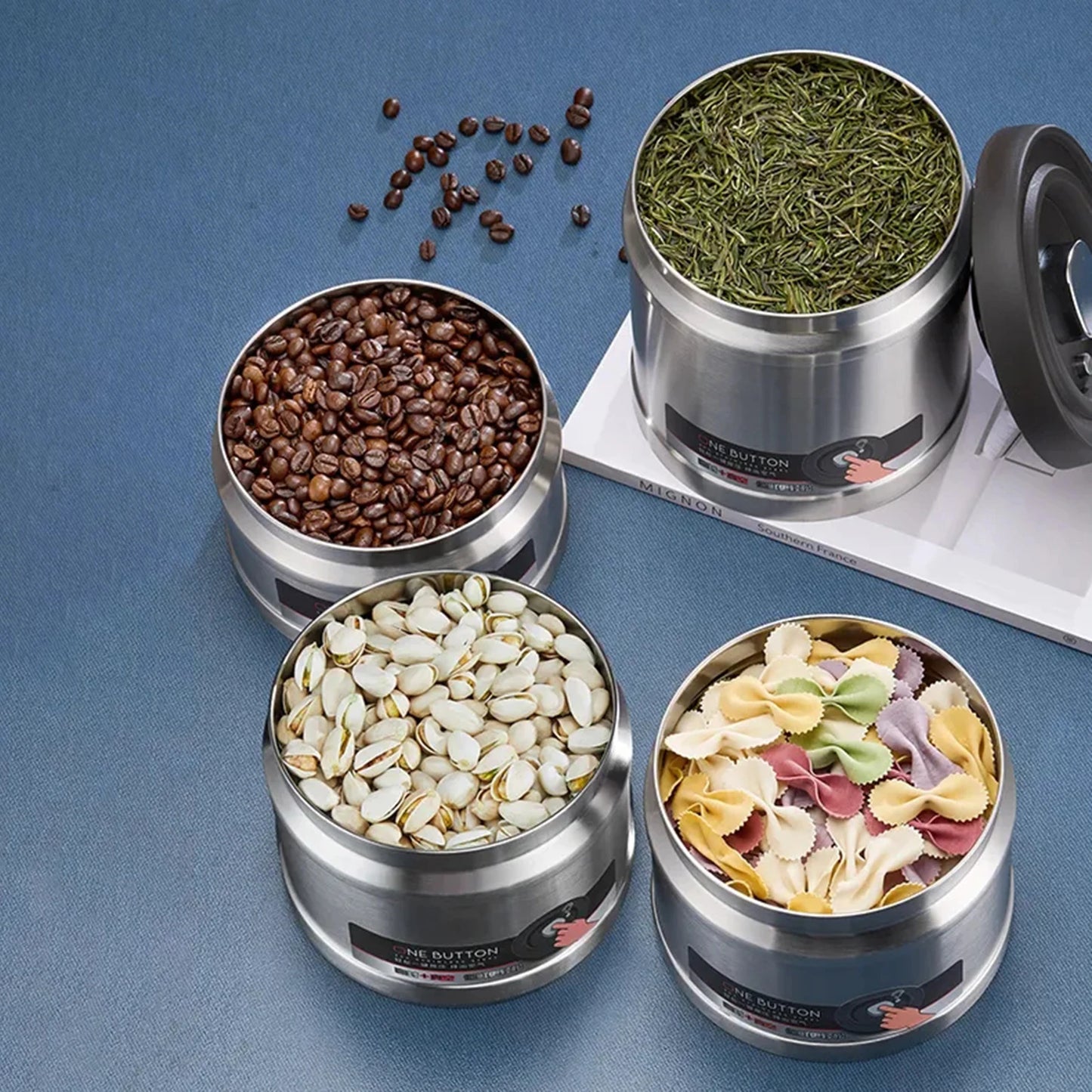 304 Stainless Steel Vacuum Sealed Coffee Bean Canister – 1600ml