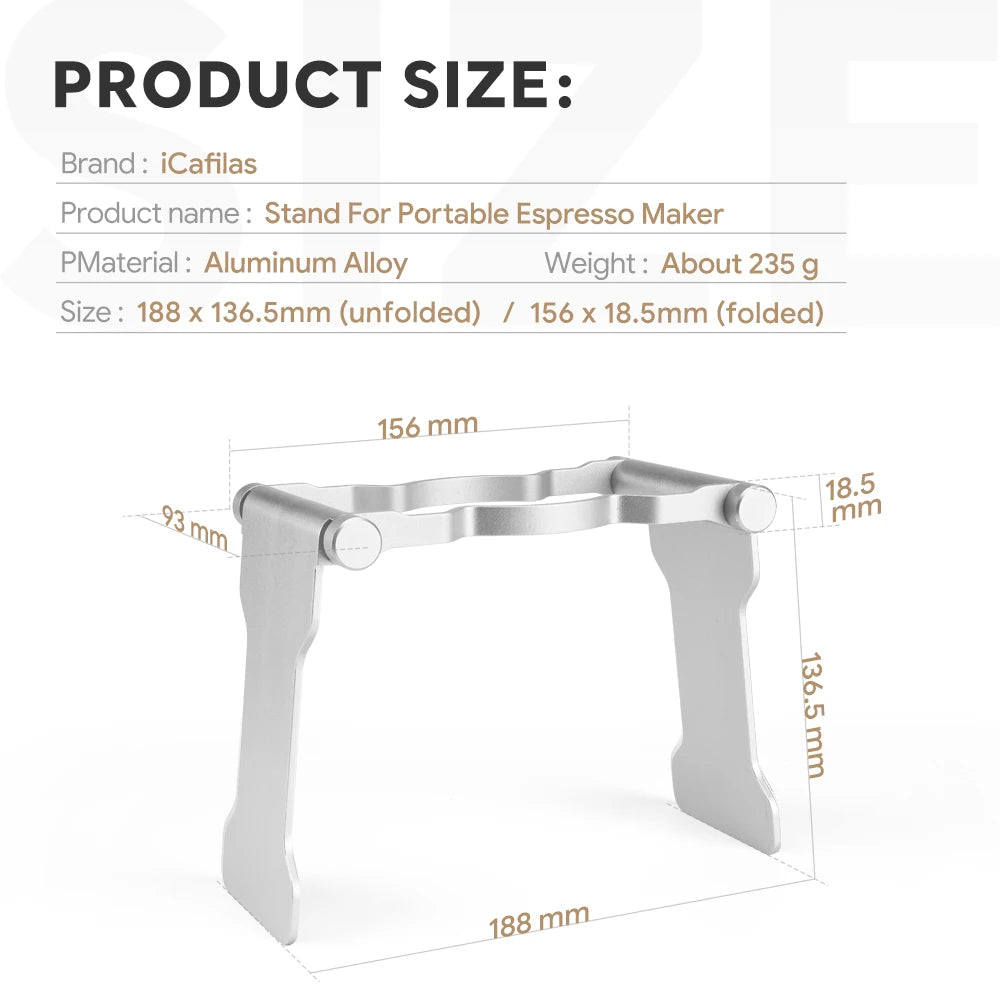 Universal Portable Coffee Stand Adjustable Metal Holder for Wacaco Nanopresso Minipresso Outdoor Camping Espresso Accessory Case