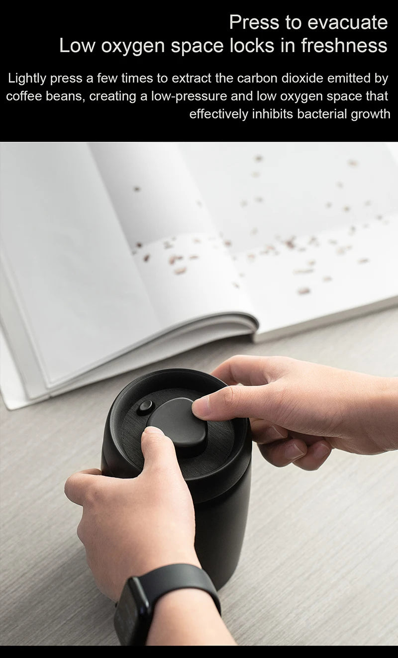 CAFEDE KONA Stainless Steel Sealed Tank Stainless Steel Vacuum Sealed Canisters For Coffee Beans,Tea, Kitchen Storage Containers