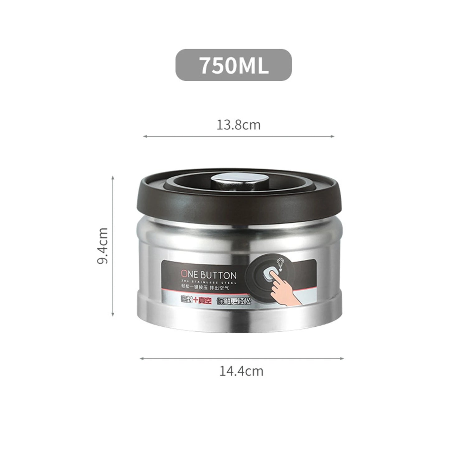 304 Stainless Steel Vacuum Sealed Coffee Bean Canister – 1600ml