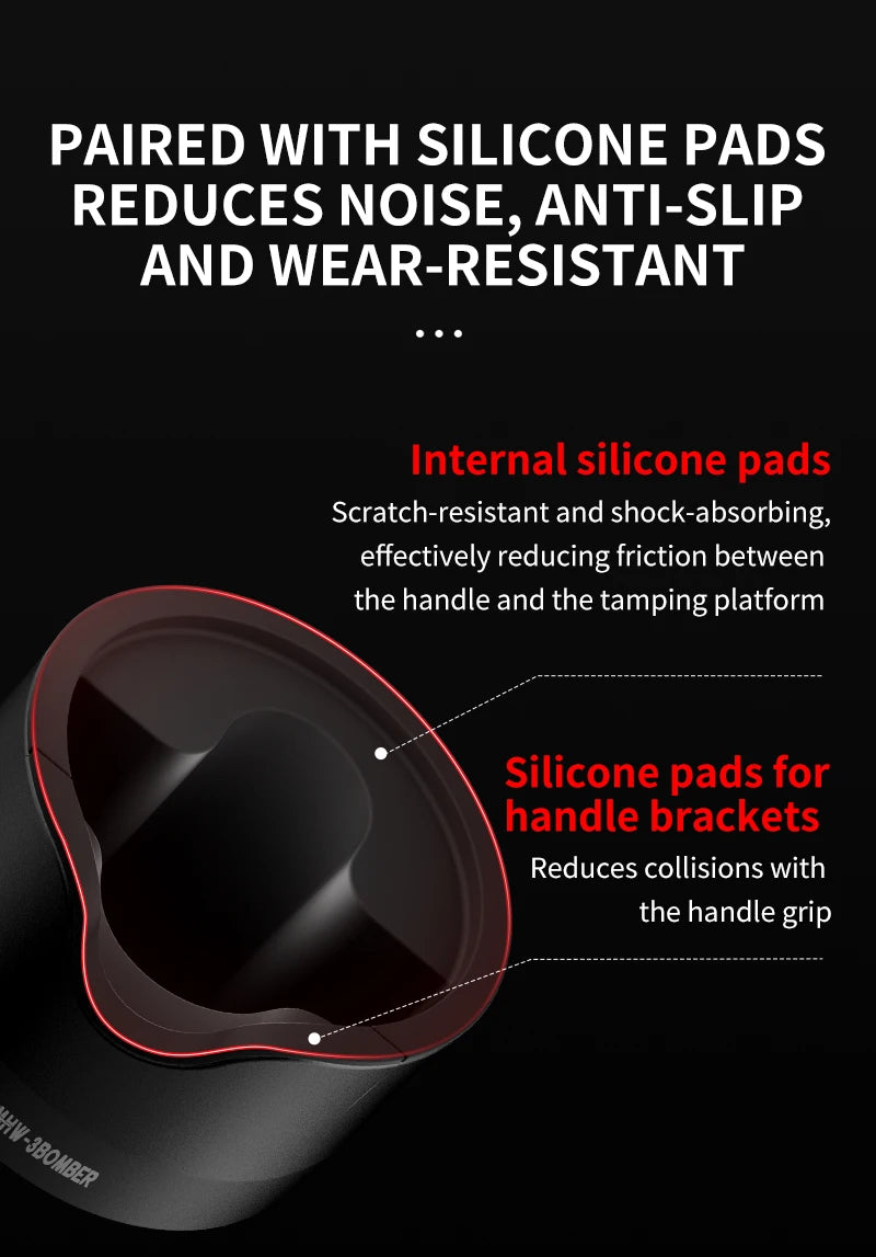 Brewin Adjustable 51/53/58mm Portafilter Holder – Aluminium Alloy Tamping Station for Espresso Coffee