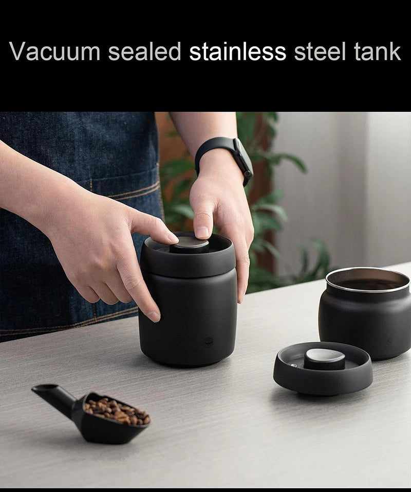 CAFEDE KONA Stainless Steel Sealed Tank Stainless Steel Vacuum Sealed Canisters For Coffee Beans,Tea, Kitchen Storage Containers