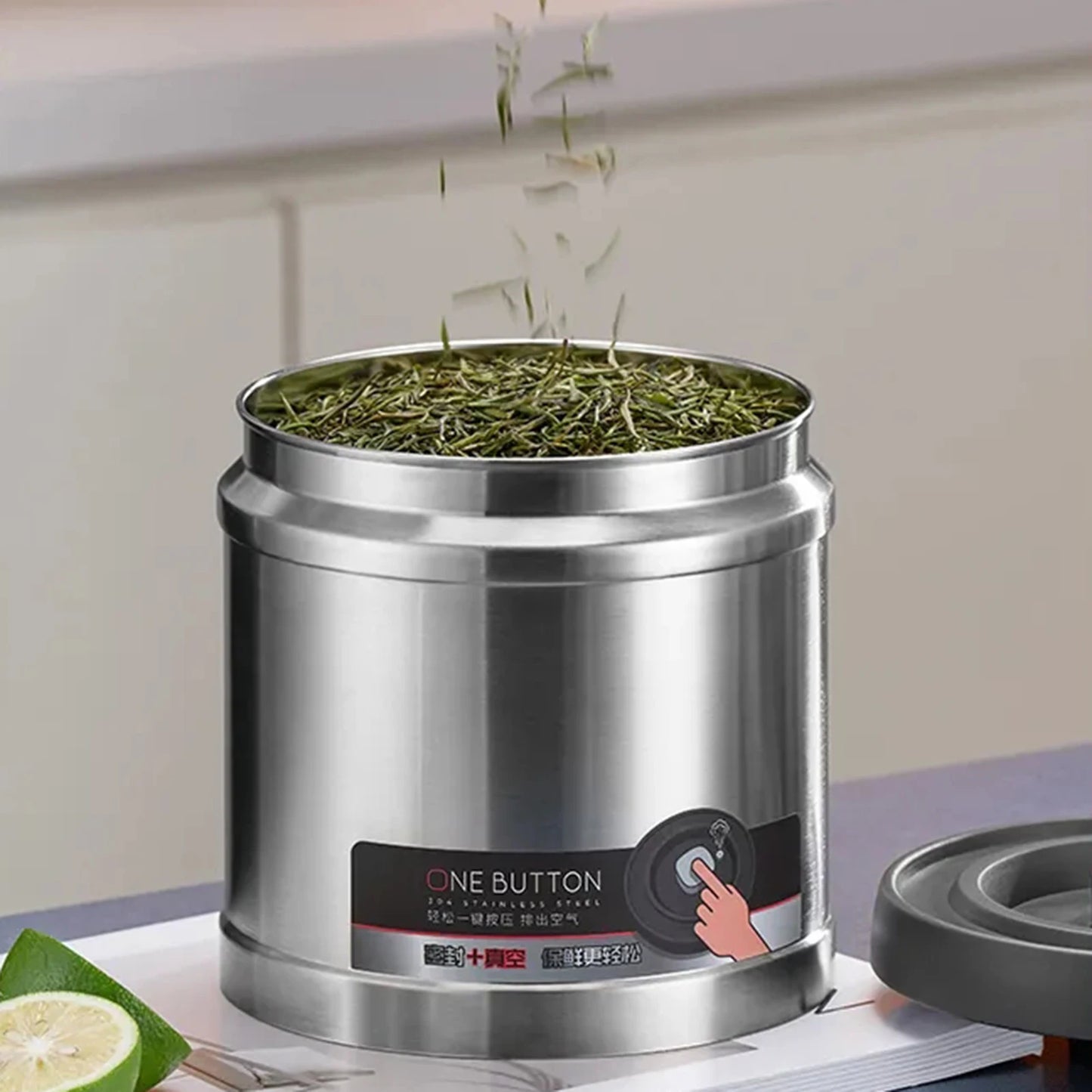 304 Stainless Steel Vacuum Sealed Coffee Bean Canister – 1600ml