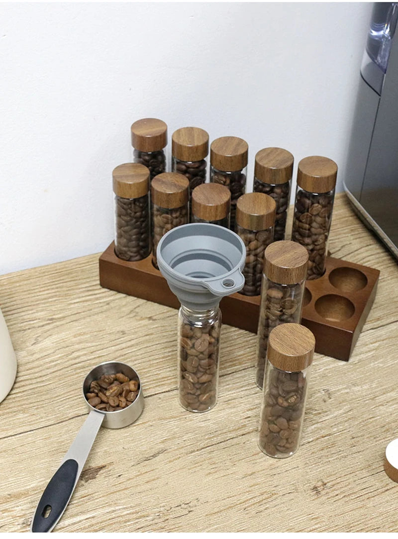 Coffee Beans Storage Container Tube Display Rack