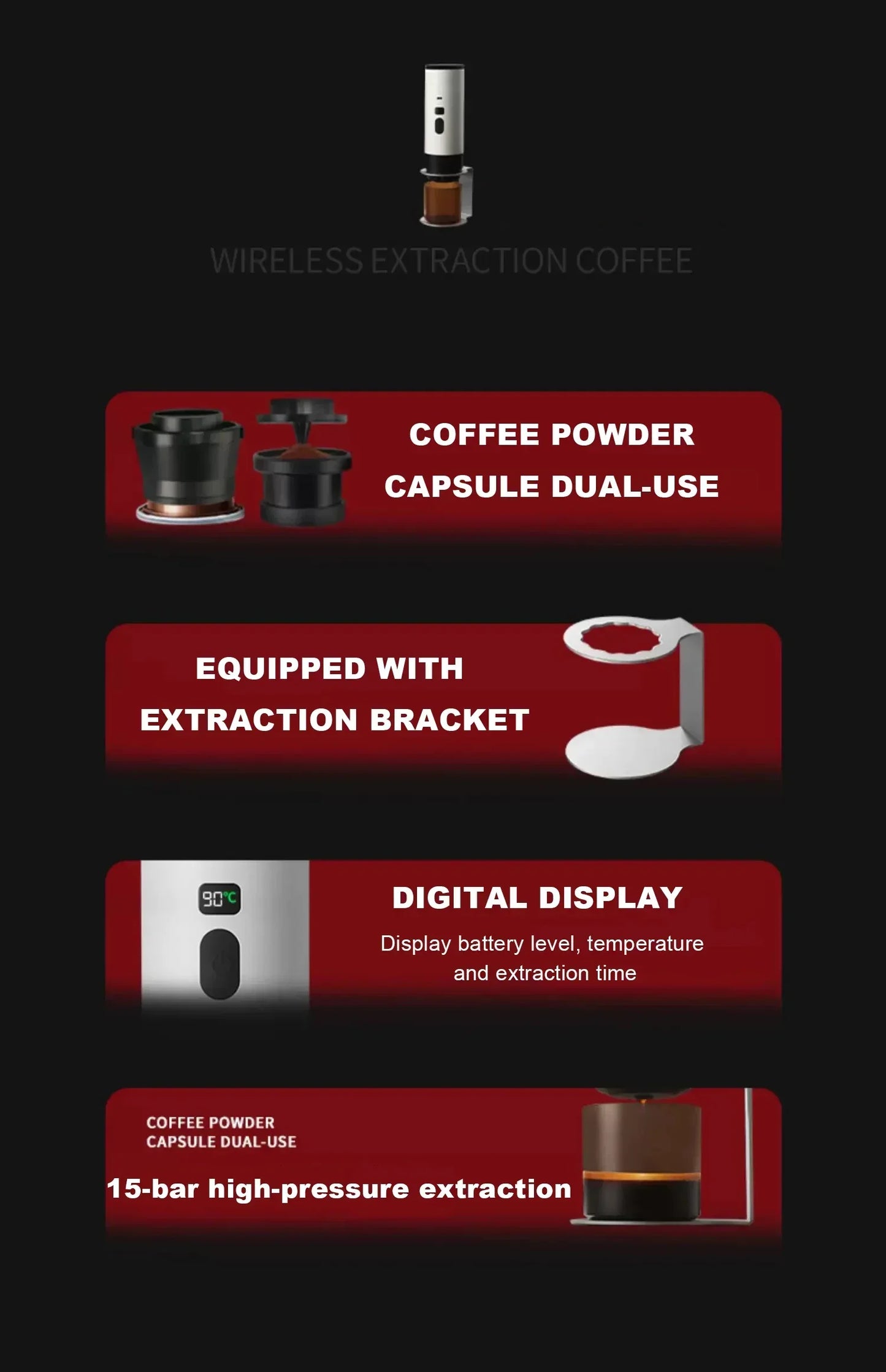 Brewin 3-in-1 Portable Coffee Maker – with Digital Display | USB-Rechargeable