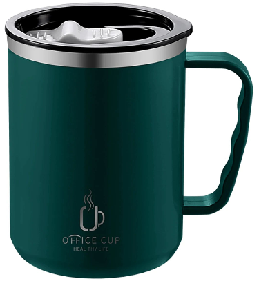 Brewin 500ml Double Wall Stainless Steel Coffee Mug with Handle & Lid