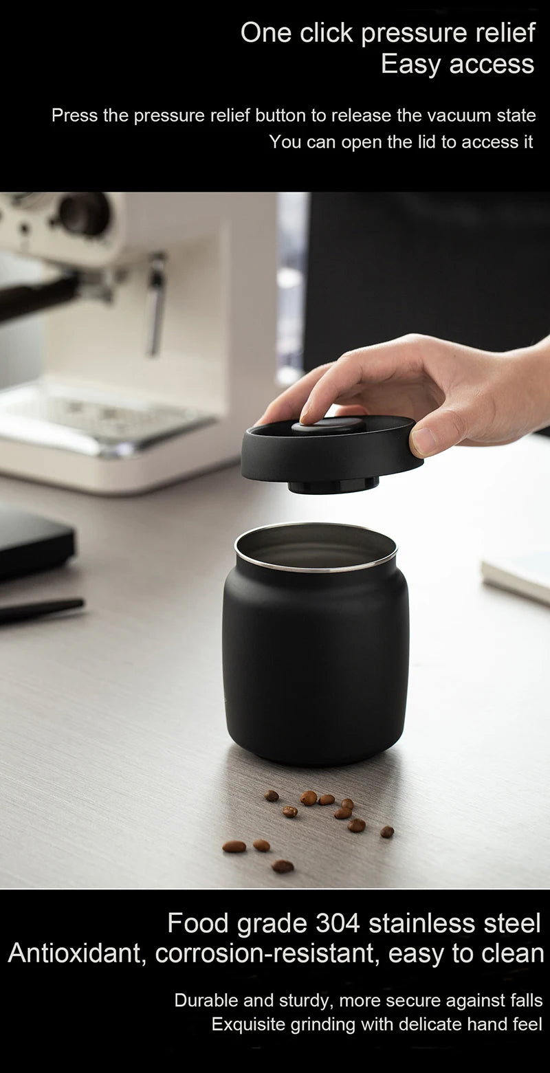 CAFEDE KONA Stainless Steel Sealed Tank Stainless Steel Vacuum Sealed Canisters For Coffee Beans,Tea, Kitchen Storage Containers