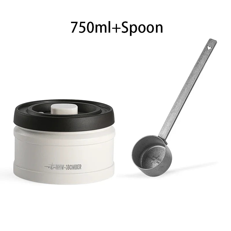 Brewin Manual Vacuum Coffee Storage Container Stainless Steel Airtight Container