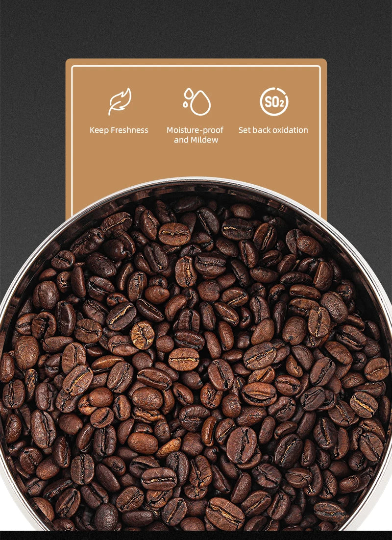 Brewin Manual Vacuum Coffee Storage Container Stainless Steel Airtight Container